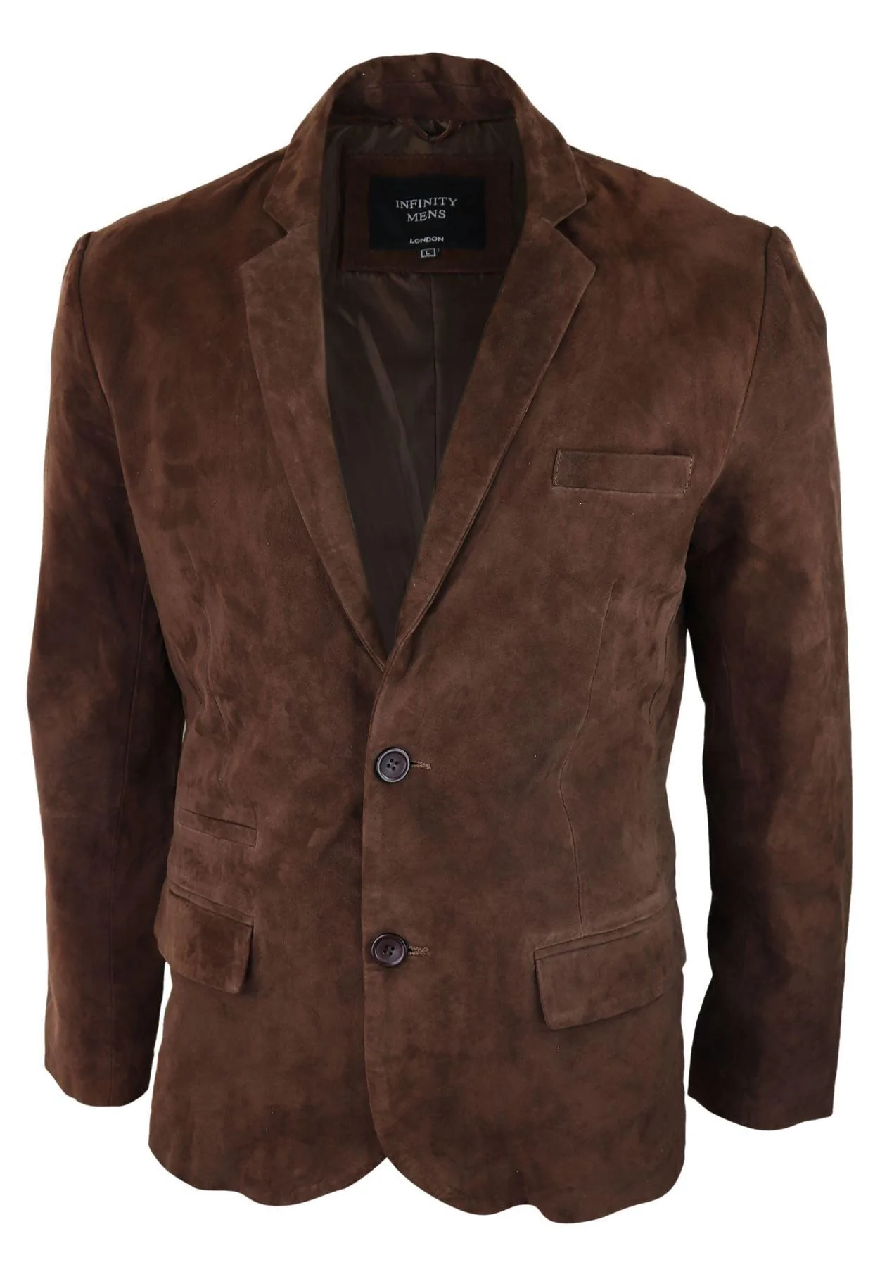 Mens Genuine Suede Blazer Style Jacket Leather Mens Classic VIntage Smart Casual Brown - Image 4