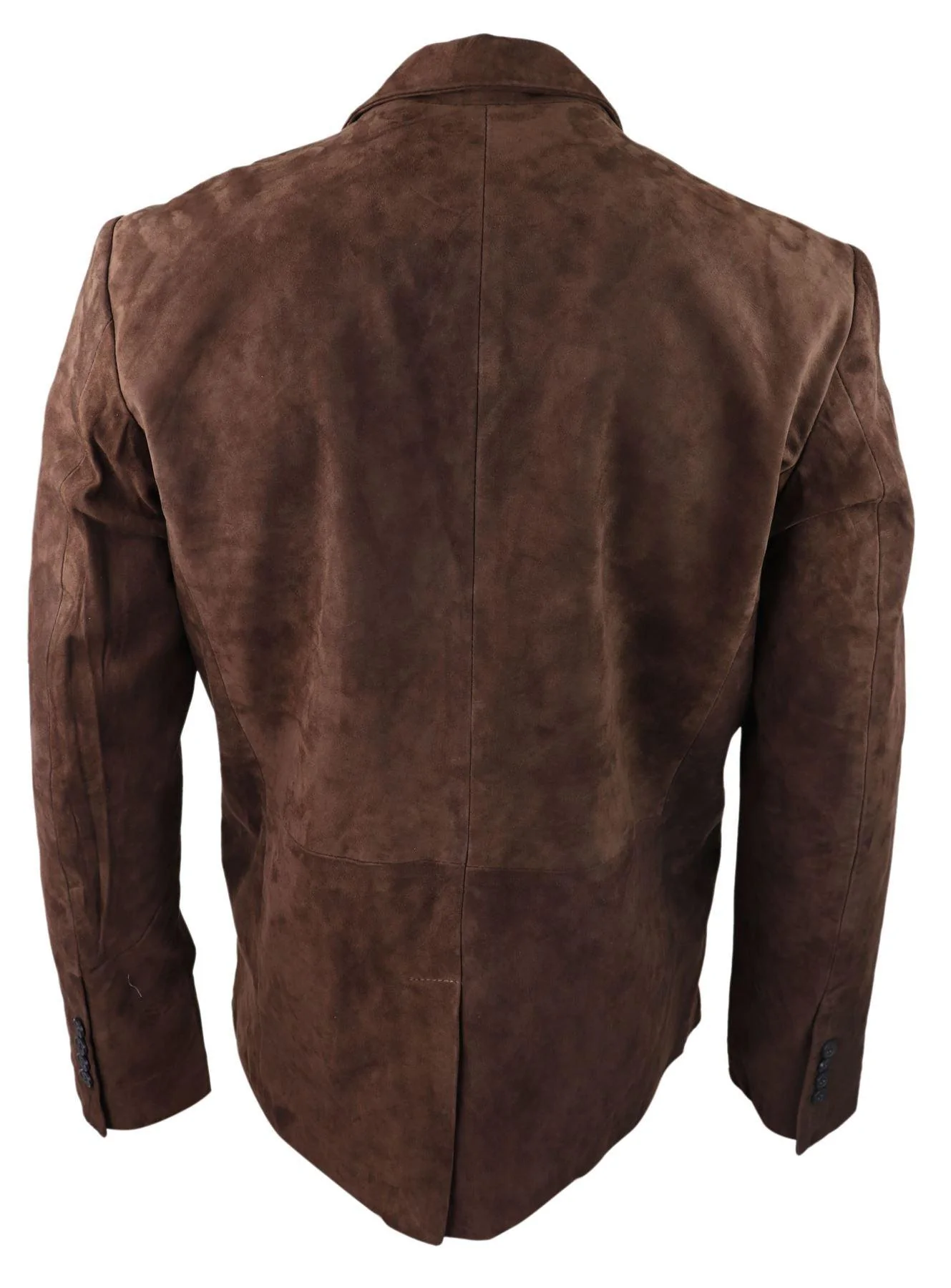 Mens Genuine Suede Blazer Style Jacket Leather Mens Classic VIntage Smart Casual Brown - Image 2