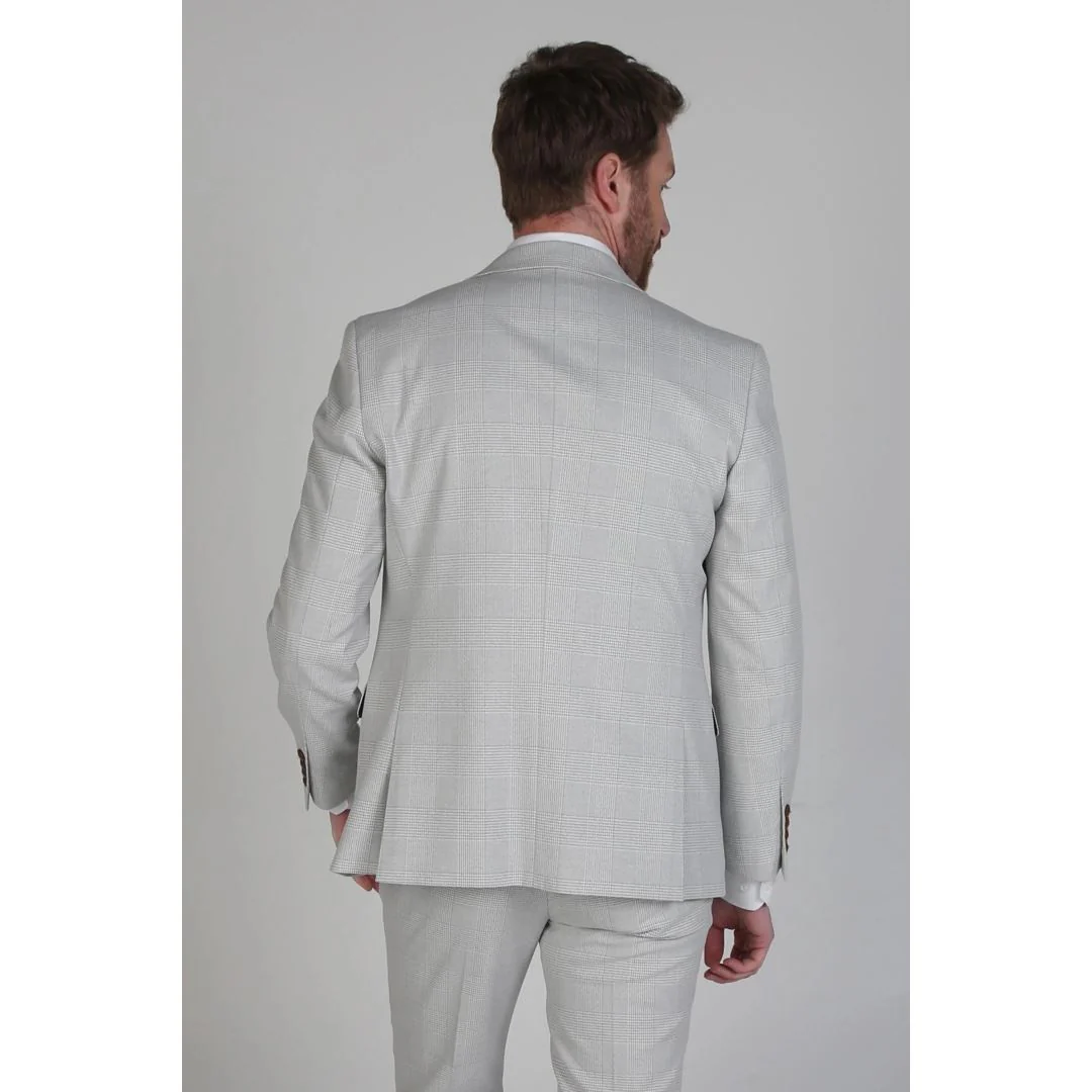 Mark – Men’s Beige Check Blazer - Image 3