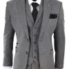 Mens Dark Grey Herringbone Tweed 3 Piece Suit