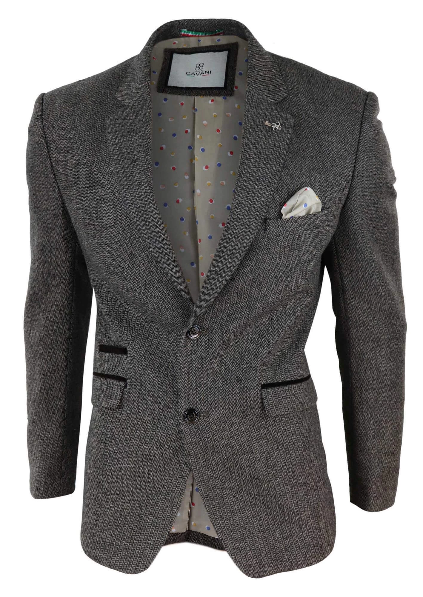 Mens Herringbone Tweed Blazer β Cavani Martez β Tan - Image 2