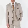 Mayfair – Men’s Beige Birdseye Tailored Fit Blazer