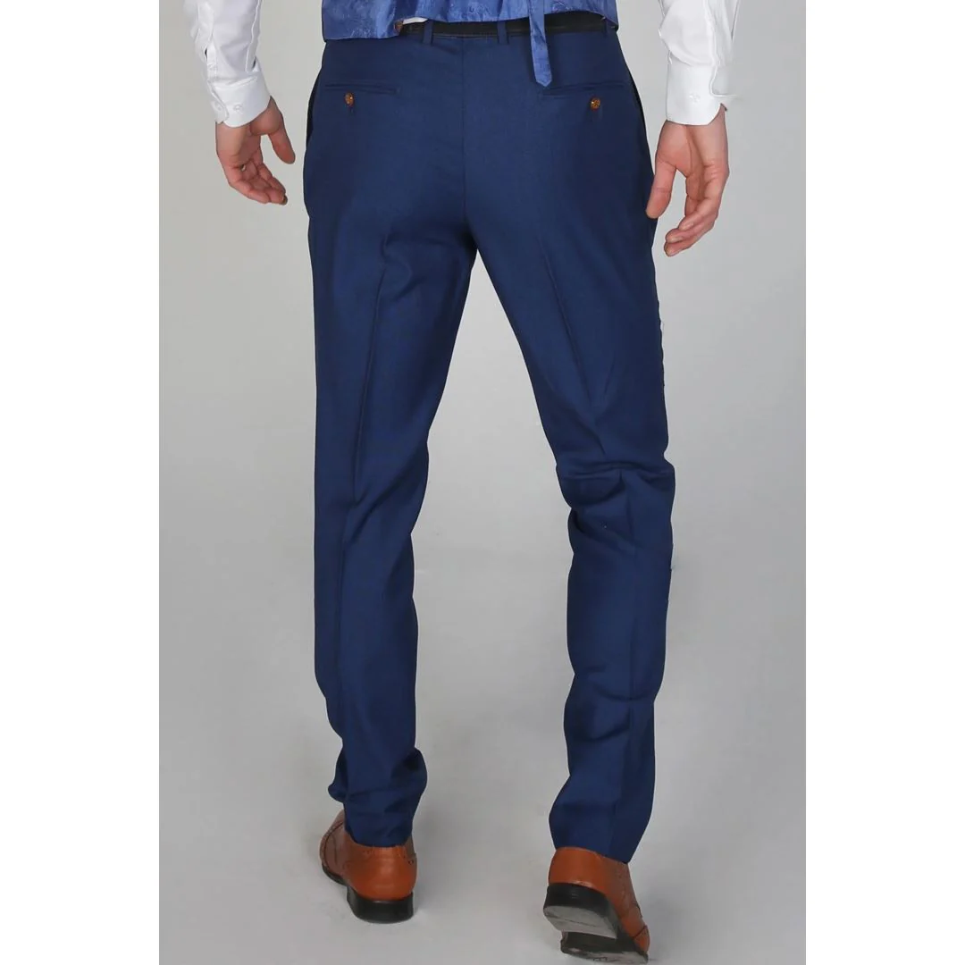 Mayfair- Men’s Plain Blue Trouser - Image 2