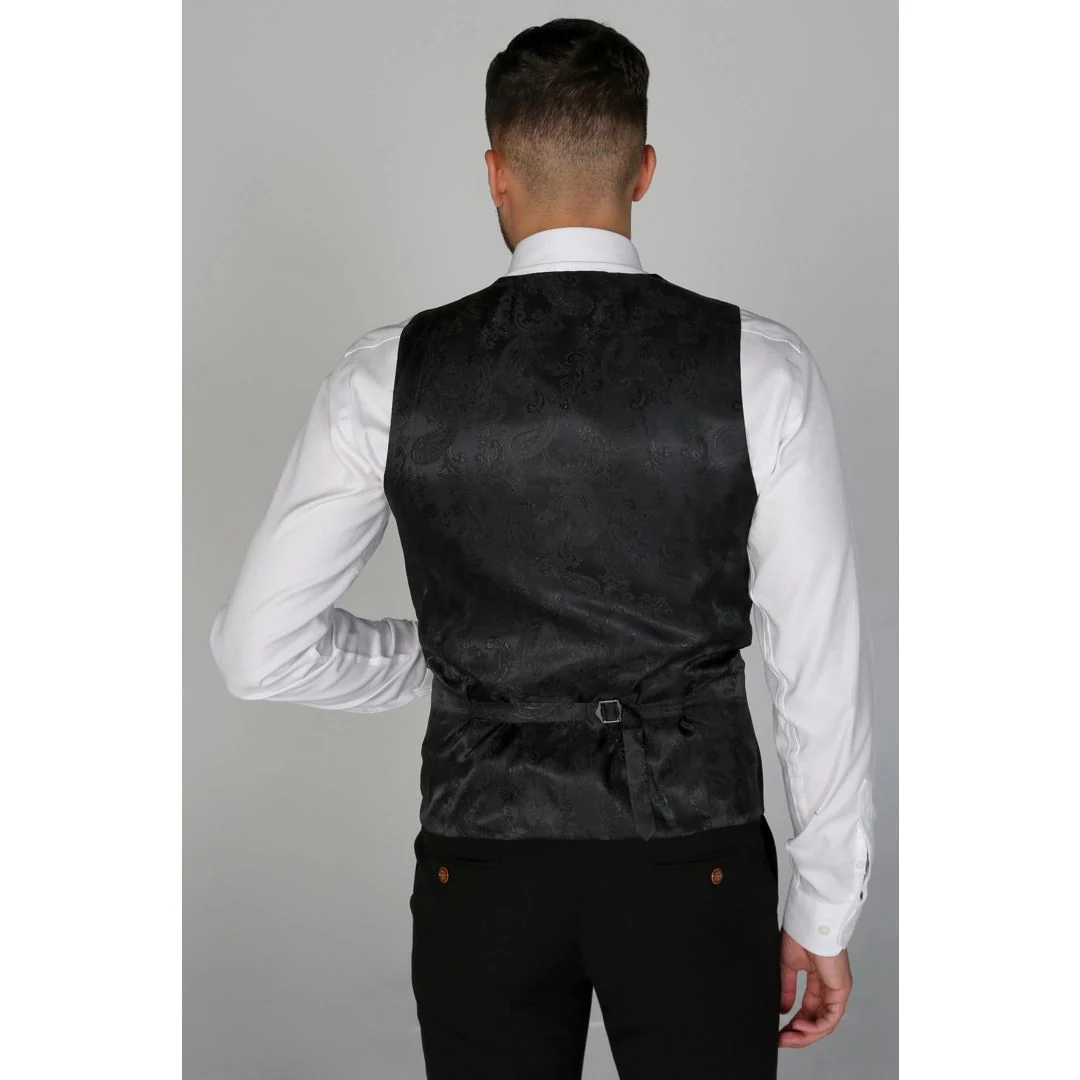Mayfair- Men’s Plain Black Waistcoat - Image 2