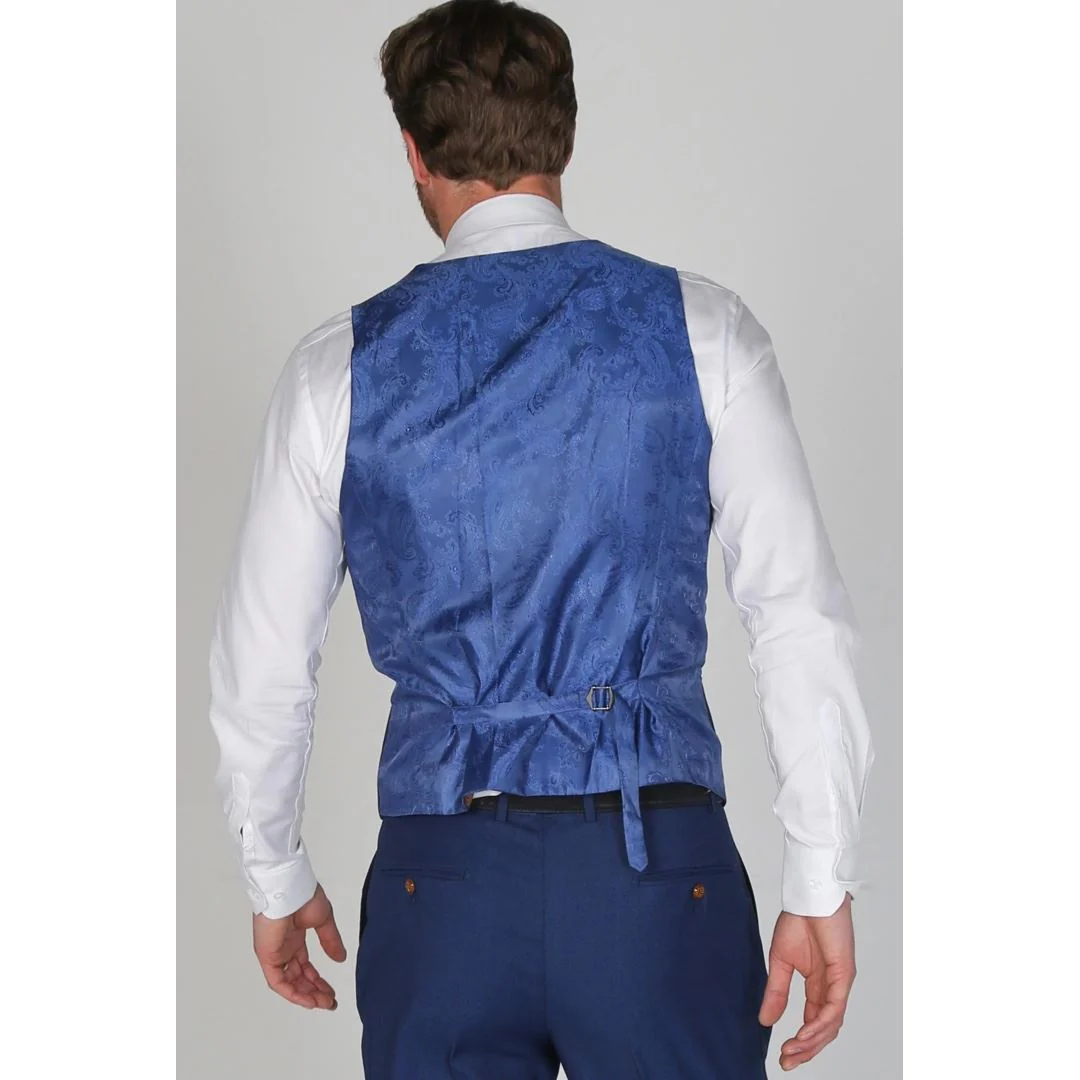 Mayfair- Men’s Plain Blue Waistcoat - Image 2