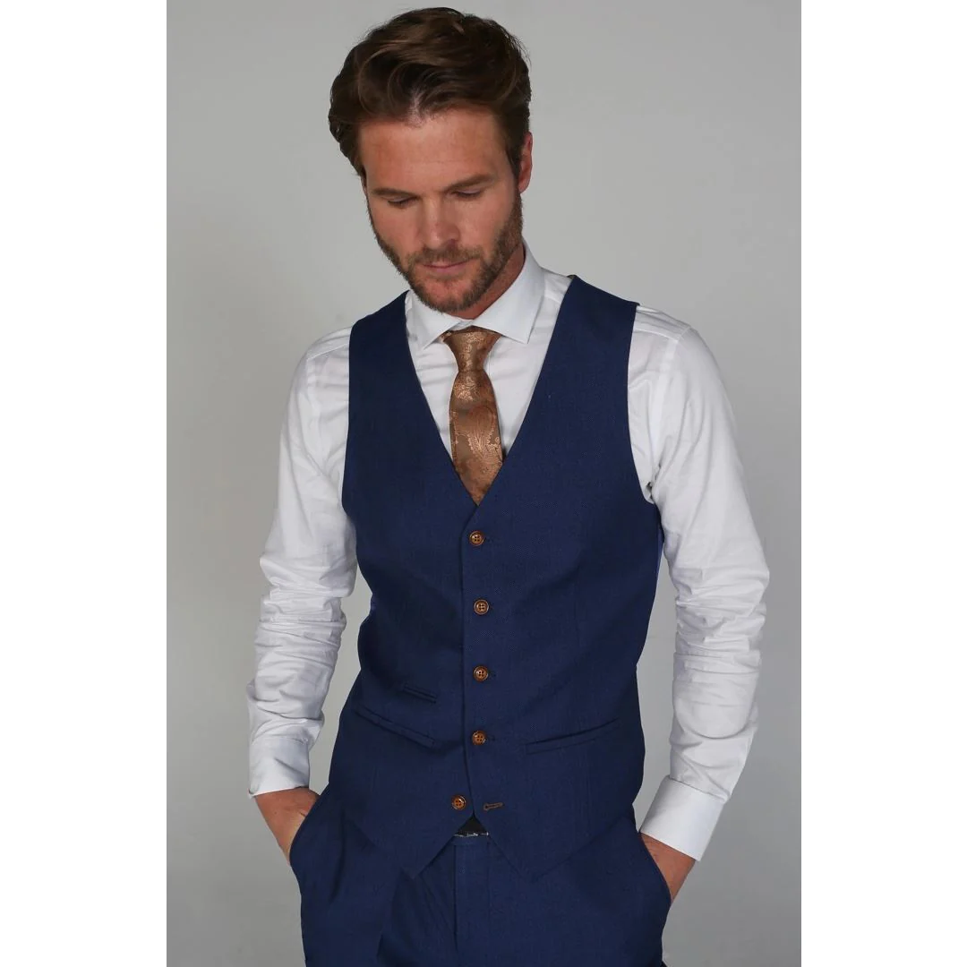 Mayfair- Men’s Plain Blue Waistcoat