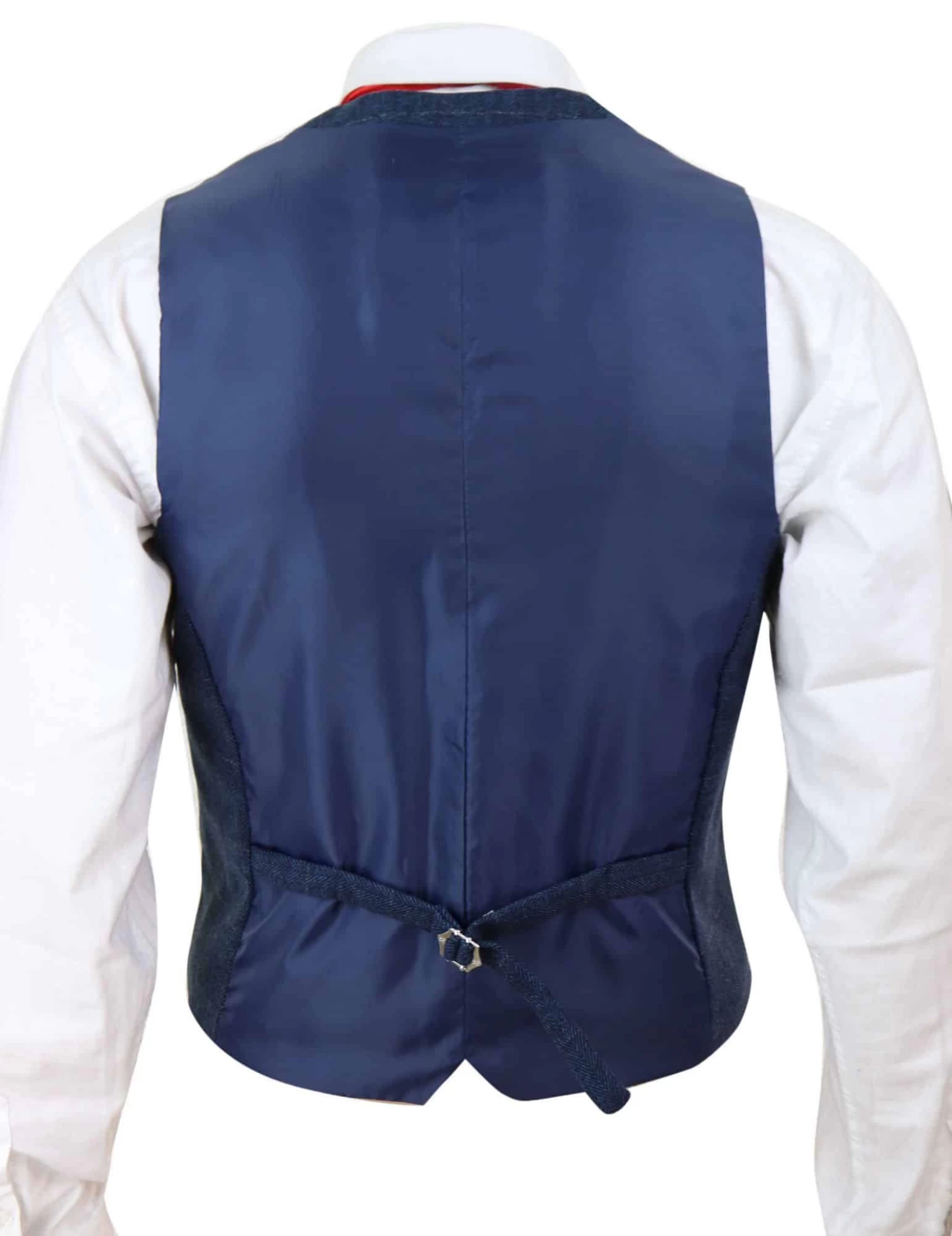 Men Blue Check Tweed Waistcoat β Cavani Carnegi - Image 4