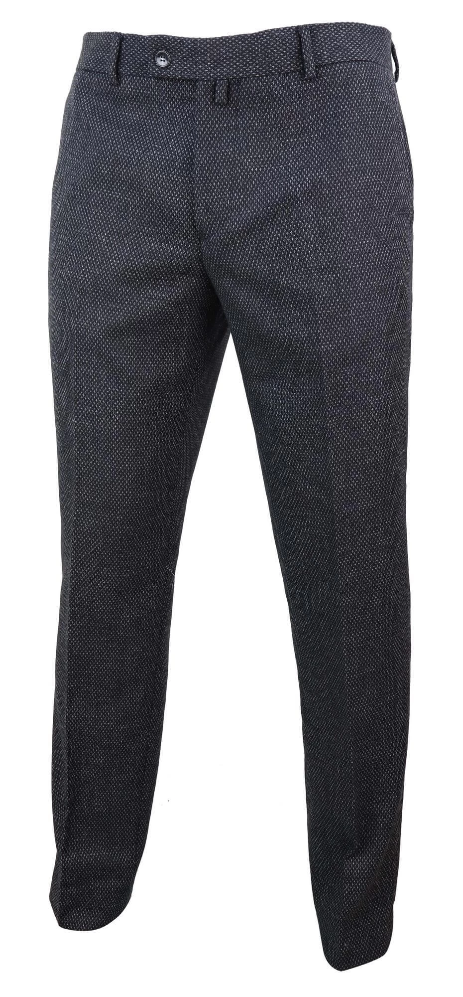 Men’s Black Tweed Vintage Trousers – STZ14 - Image 4