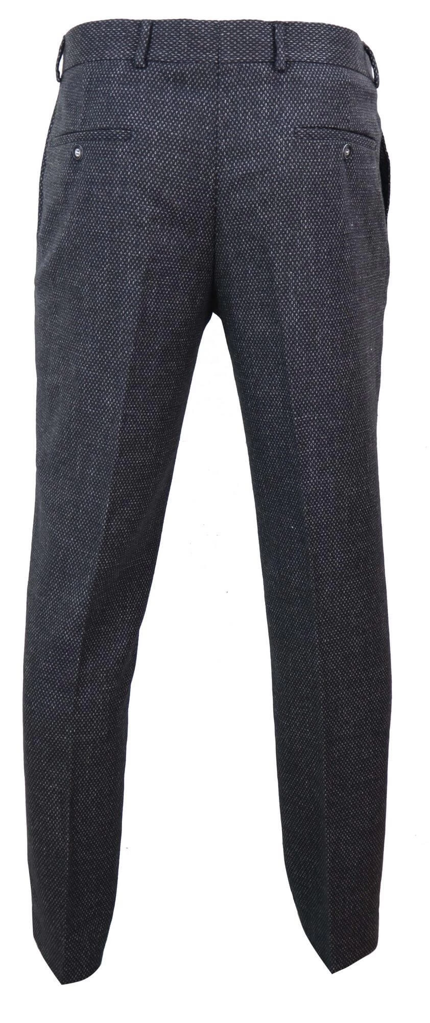 Men’s Black Tweed Vintage Trousers – STZ14 - Image 2