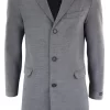 Men’s Classic Wool Long Overcoat-Grey