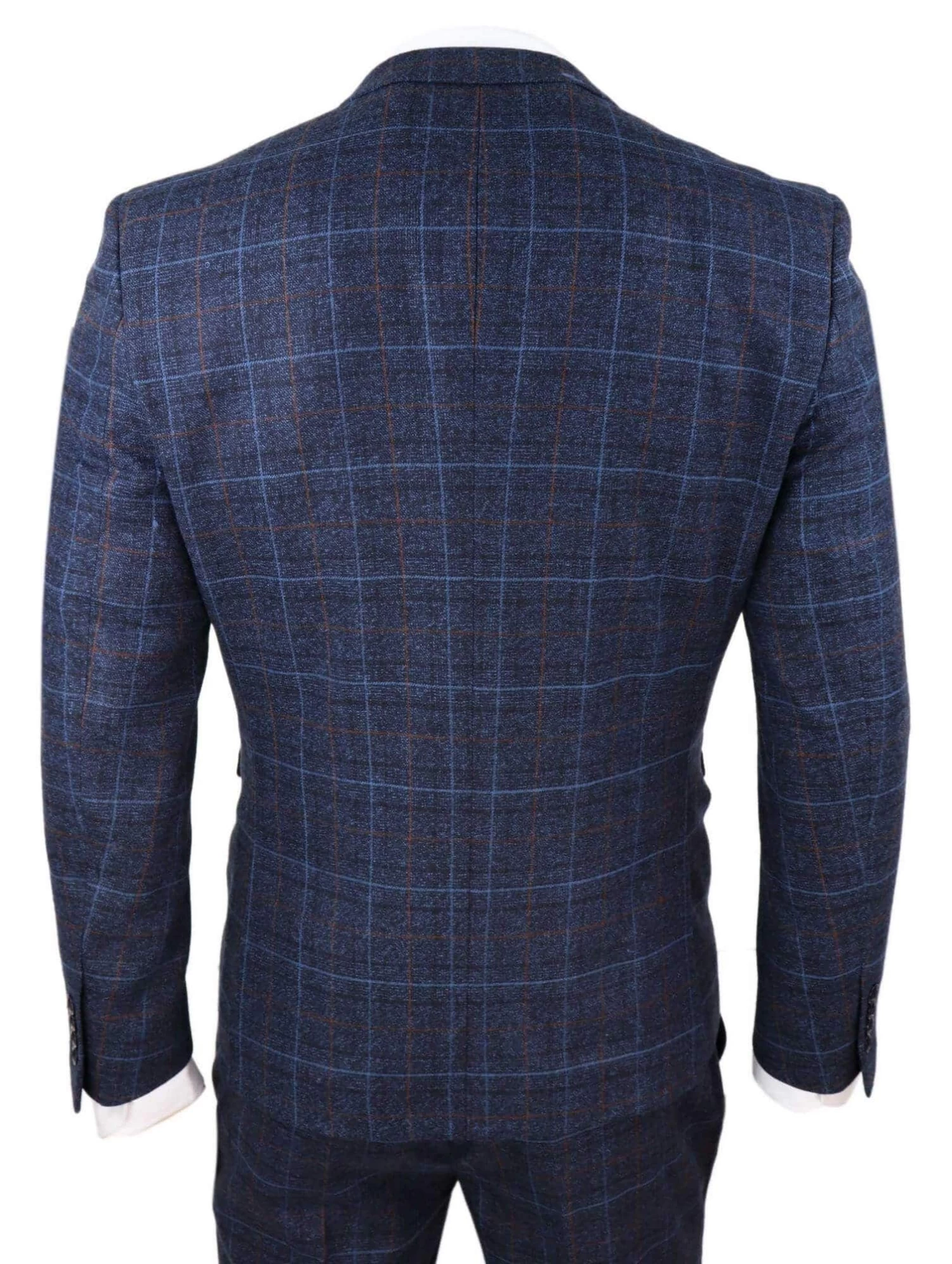 Men’s Navy-Blue Tweed Check Suit – Paul Andrew Harvey - Image 6