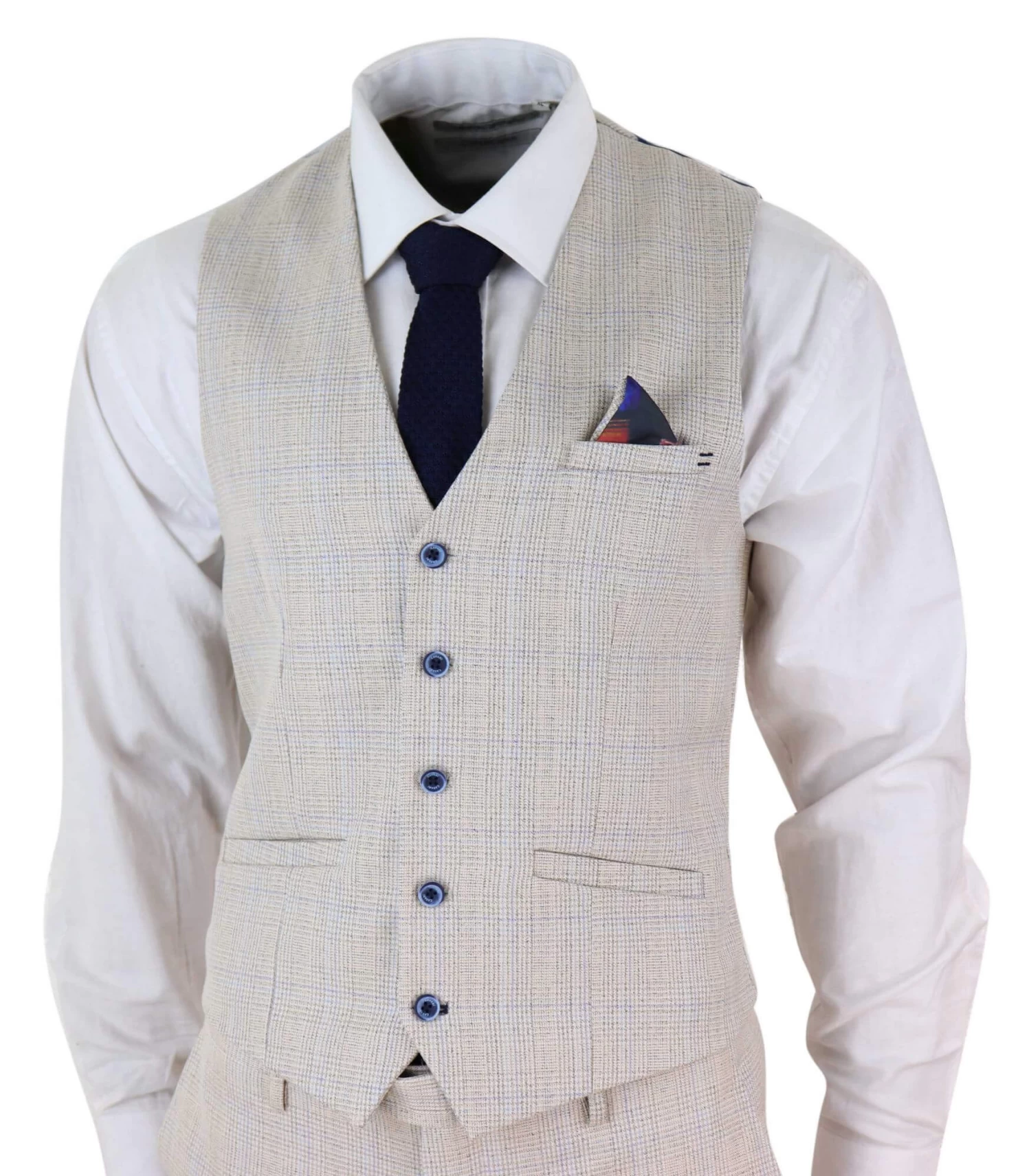 Mens Cream 3 Piece Wedding Suit – Cavani Caridi - Image 2