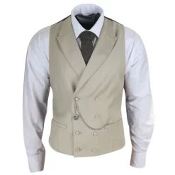 Mens Double Breasted Waistcoat With Chain β Cavani Lennox