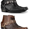 Mens Real Leather Cowboy Boots With Cuban Heel