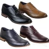 Mens Real Leather Laced Gatsby Brouges Smart Designer Retro Vintage Shoes