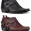 Mens Real Leather Riding Shoes With Chain
