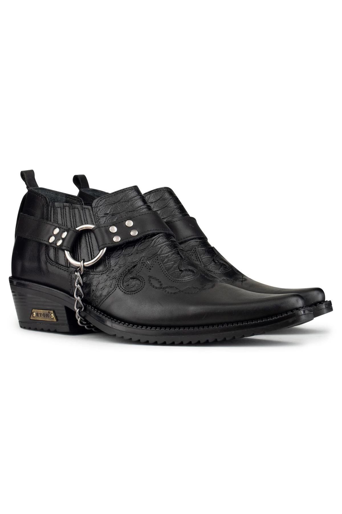 Mens Real Leather Riding Shoes With Chain - Image 11