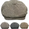 Mens Tweed Check Peaky Blinders Cap
