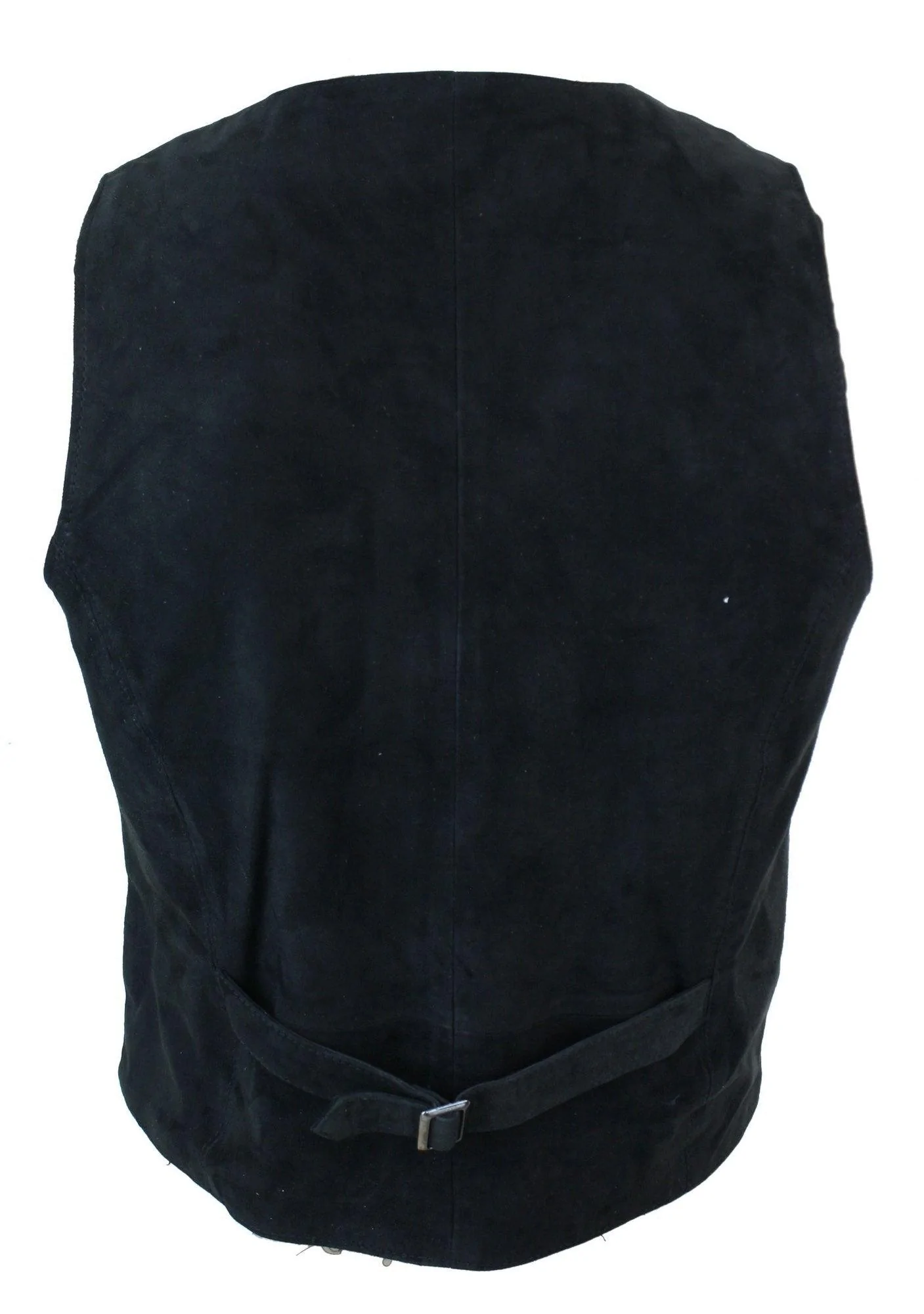 Mens Waistcoat Gilet Real Genuine Suede Leather Retro Vintage Western Vest Black - Image 3