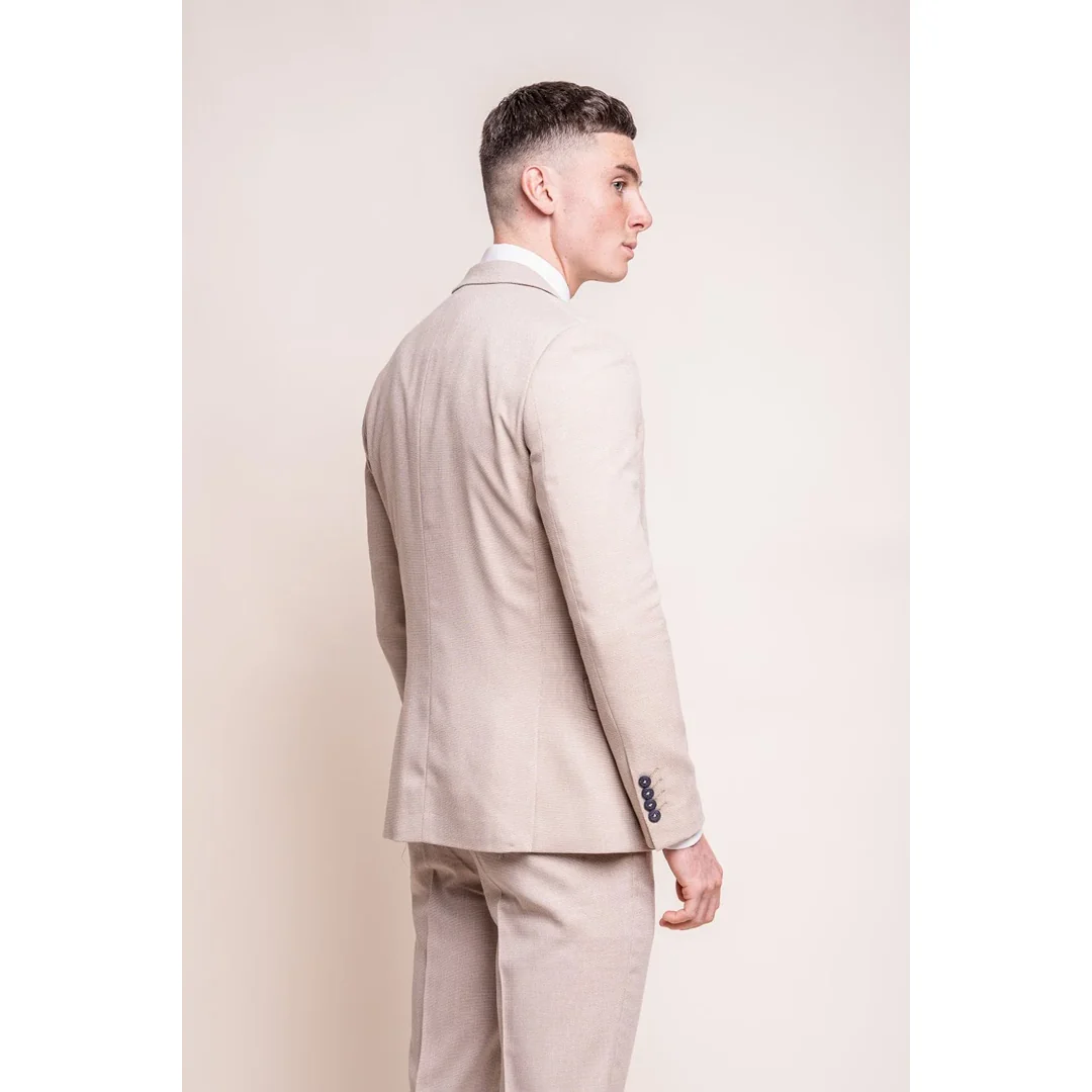 Miami – Men’s Beige Wedding Blazer - Image 3