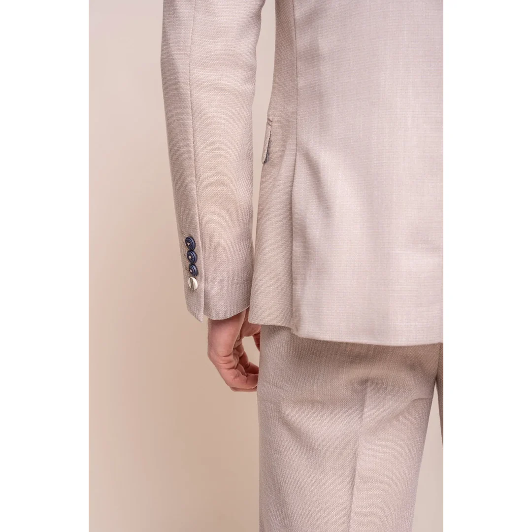 Miami – Men’s Beige Wedding Blazer - Image 4