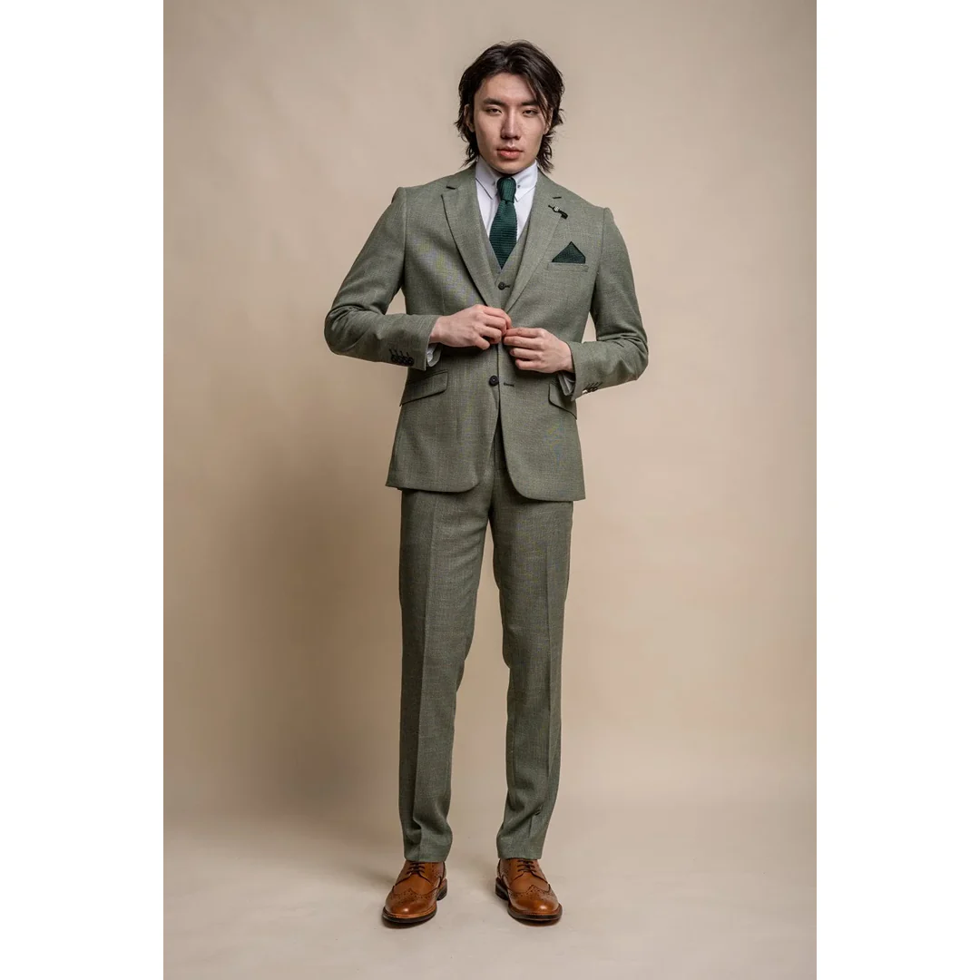Miami – Men’s Sage Green Summer Blazer - Image 2