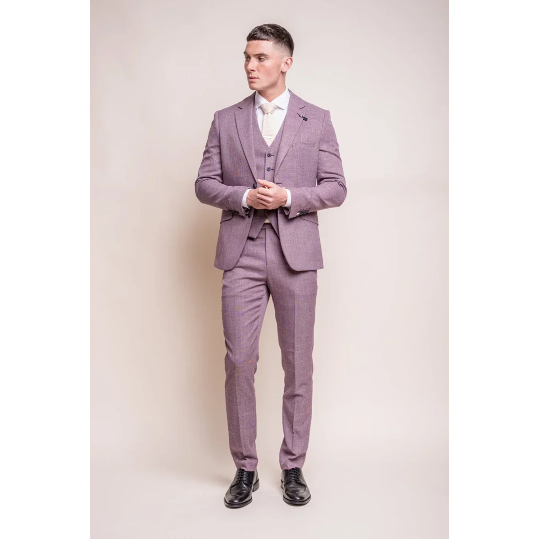 Miami – Men’s Pink Slim Fit Summer Blazer - Image 2