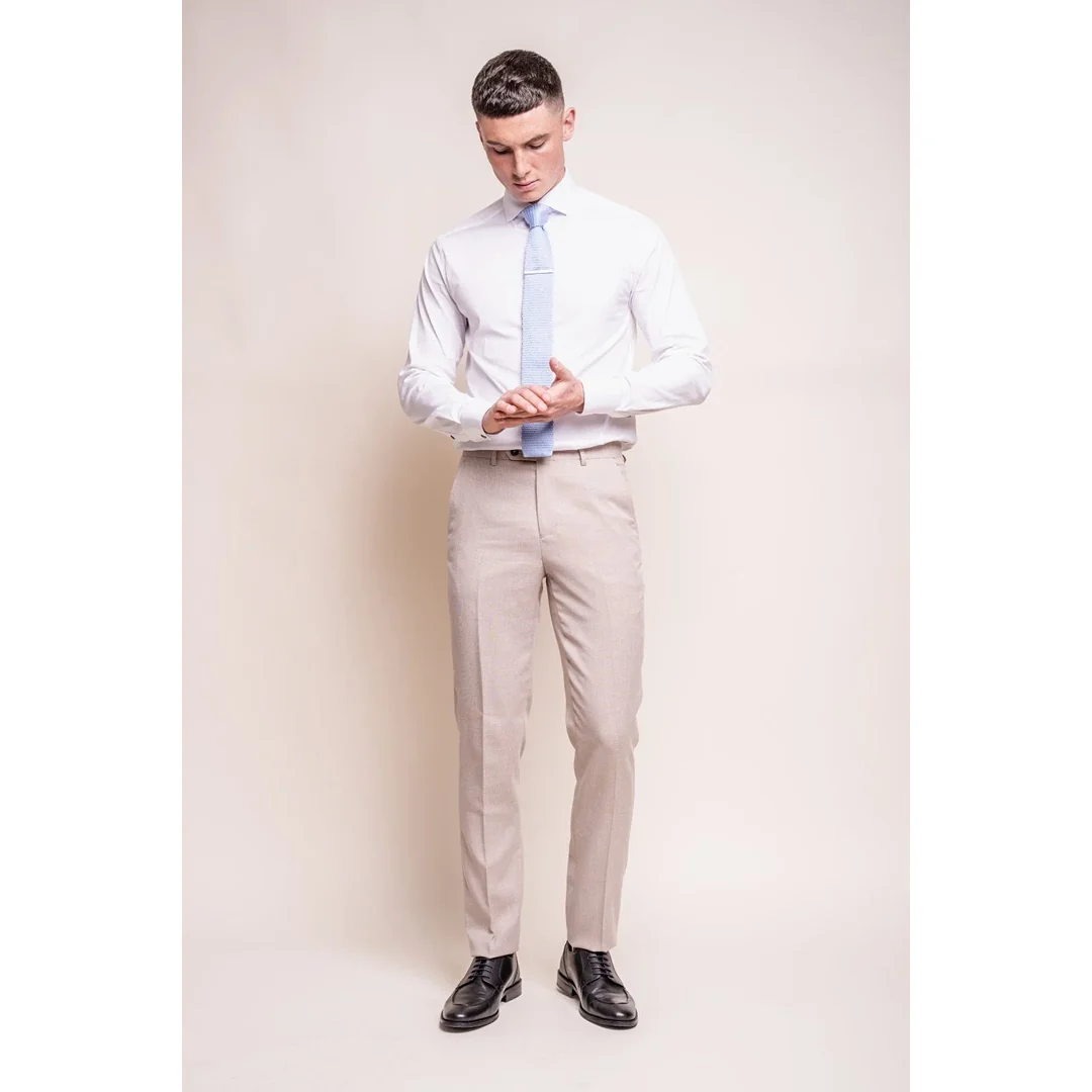 Miami – Men’s Beige Wedding Trousers - Image 2