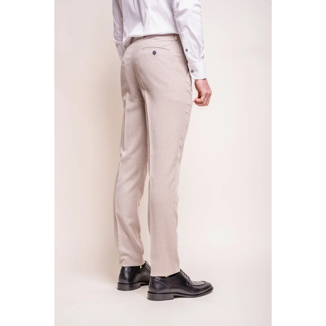 Miami – Men’s Beige Wedding Trousers - Image 3