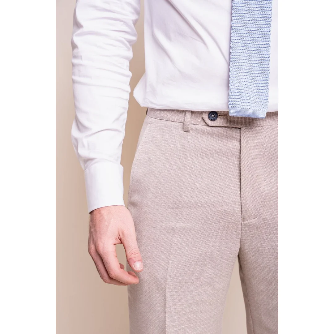 Miami – Men’s Beige Wedding Trousers - Image 4