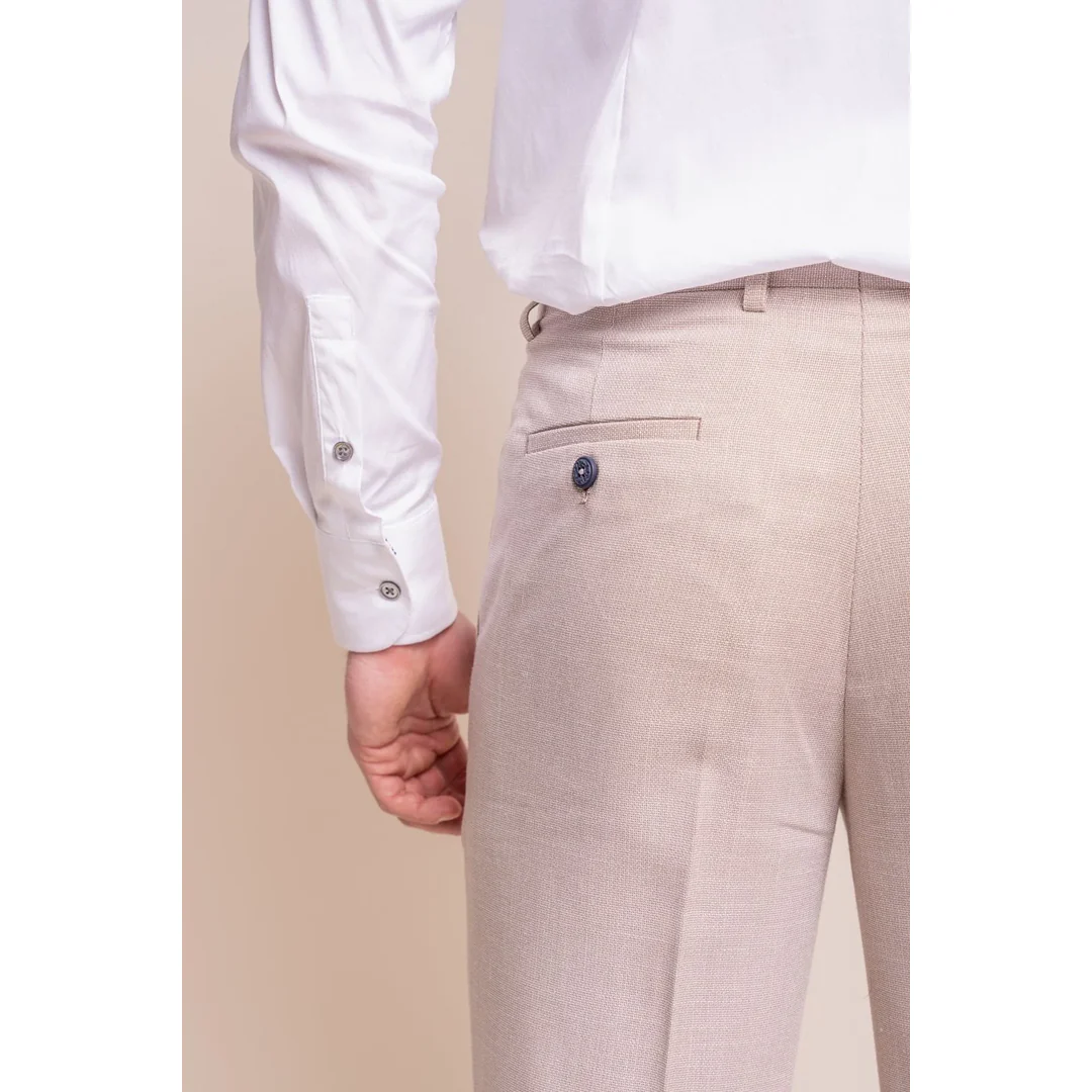 Miami – Men’s Beige Wedding Trousers - Image 5