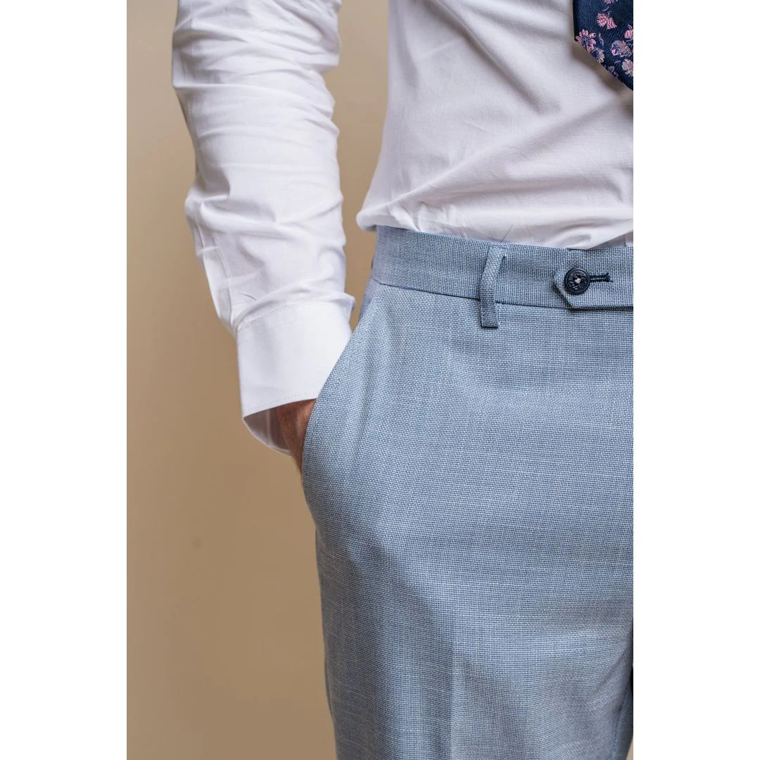 Miami – Men’s Summer Light Blue Trousers - Image 4