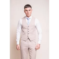 Miami β Menβs Beige Wedding Waistcoat