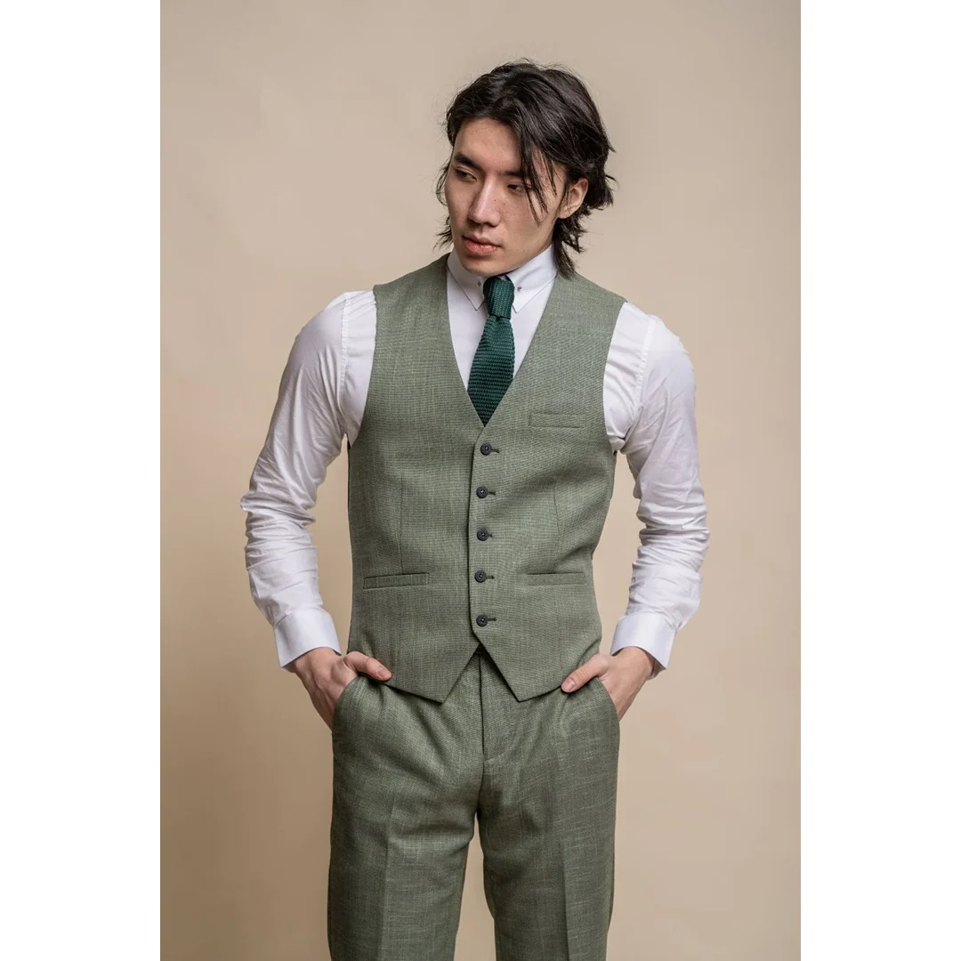 Miami – Men’s Sage Green Summer Waistcoat