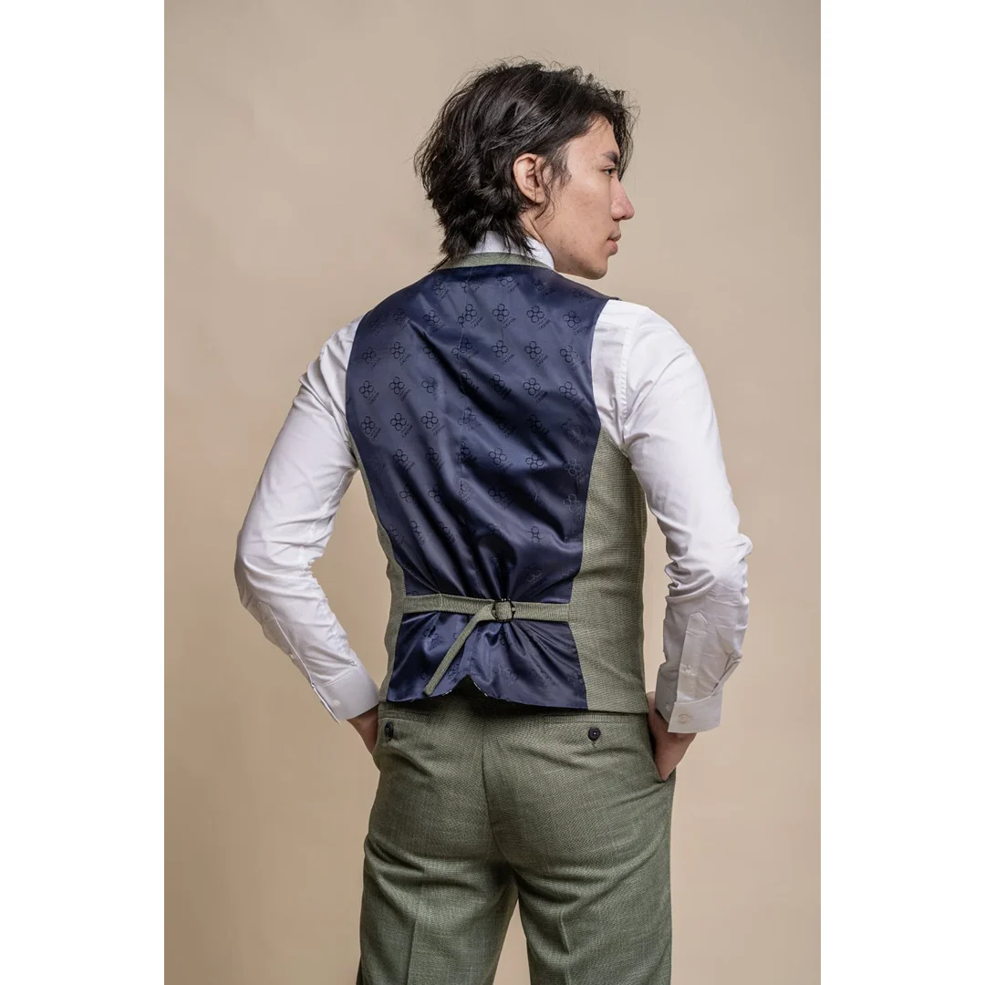 Miami – Men’s Sage Green Summer Waistcoat - Image 4