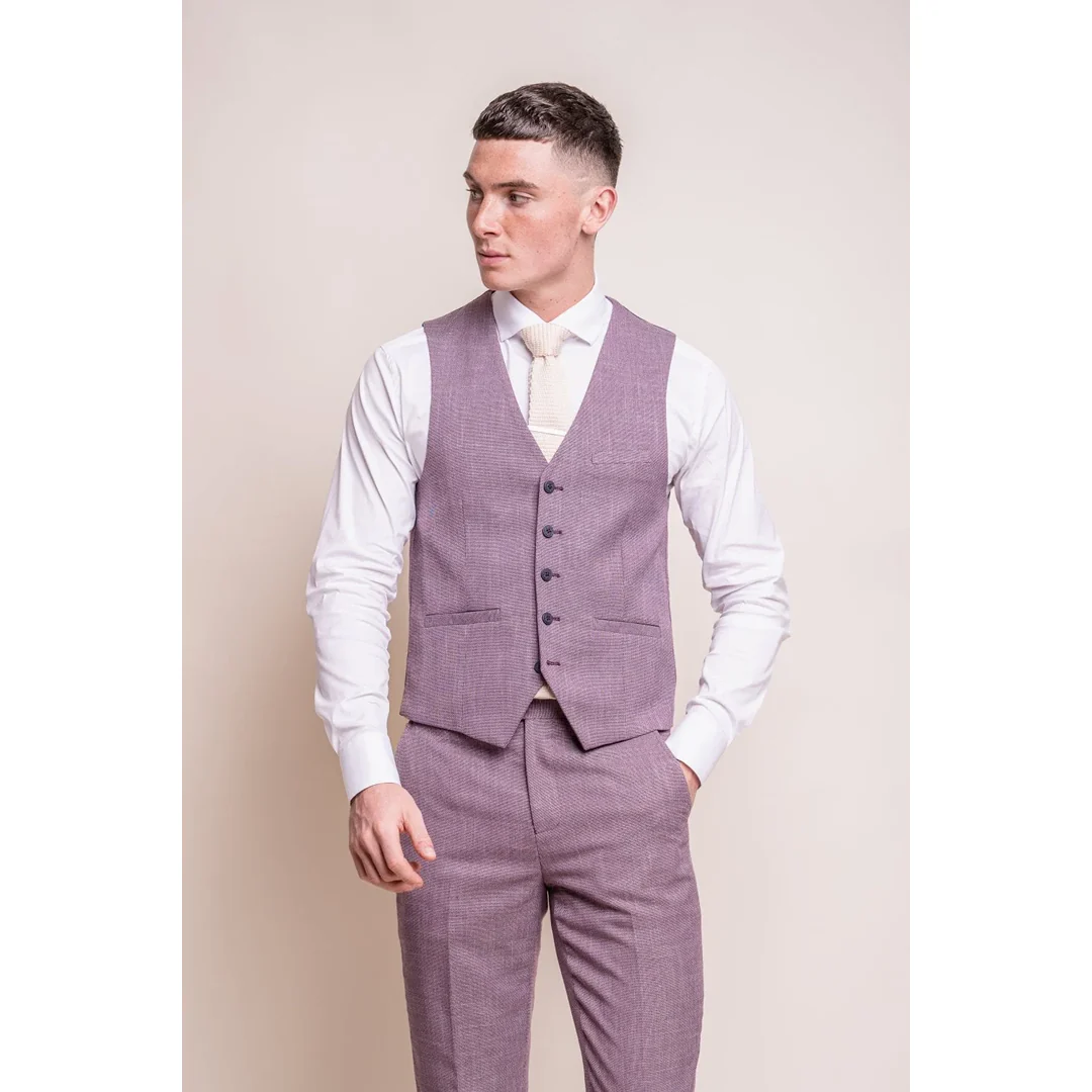 Miami – Men’s Pink Slim Fit Summer Waistcoat