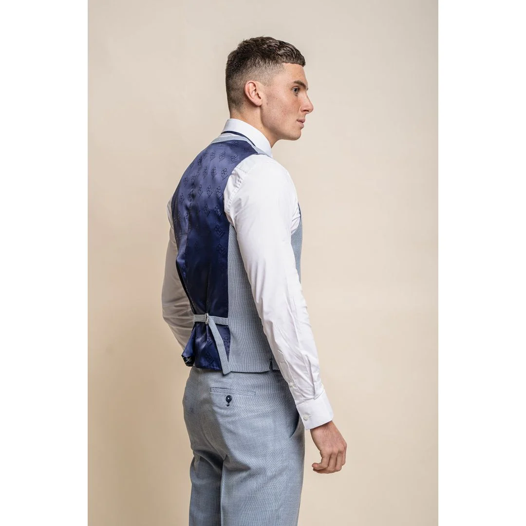 Miami – Men’s Summer Light Blue Waistcoat - Image 4