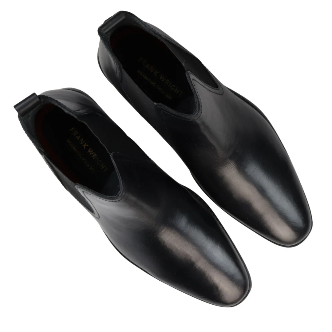 Mens Black Slip On Chelsea Boots Real Leather Smart Casual - Image 4