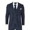 Oscar – Men’s 3 Piece Navy Blue Wool Blend Tweed Suit