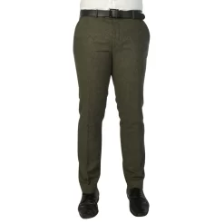 Oscar – Men’s Olive Green Wool Blend Tweed Trousers
