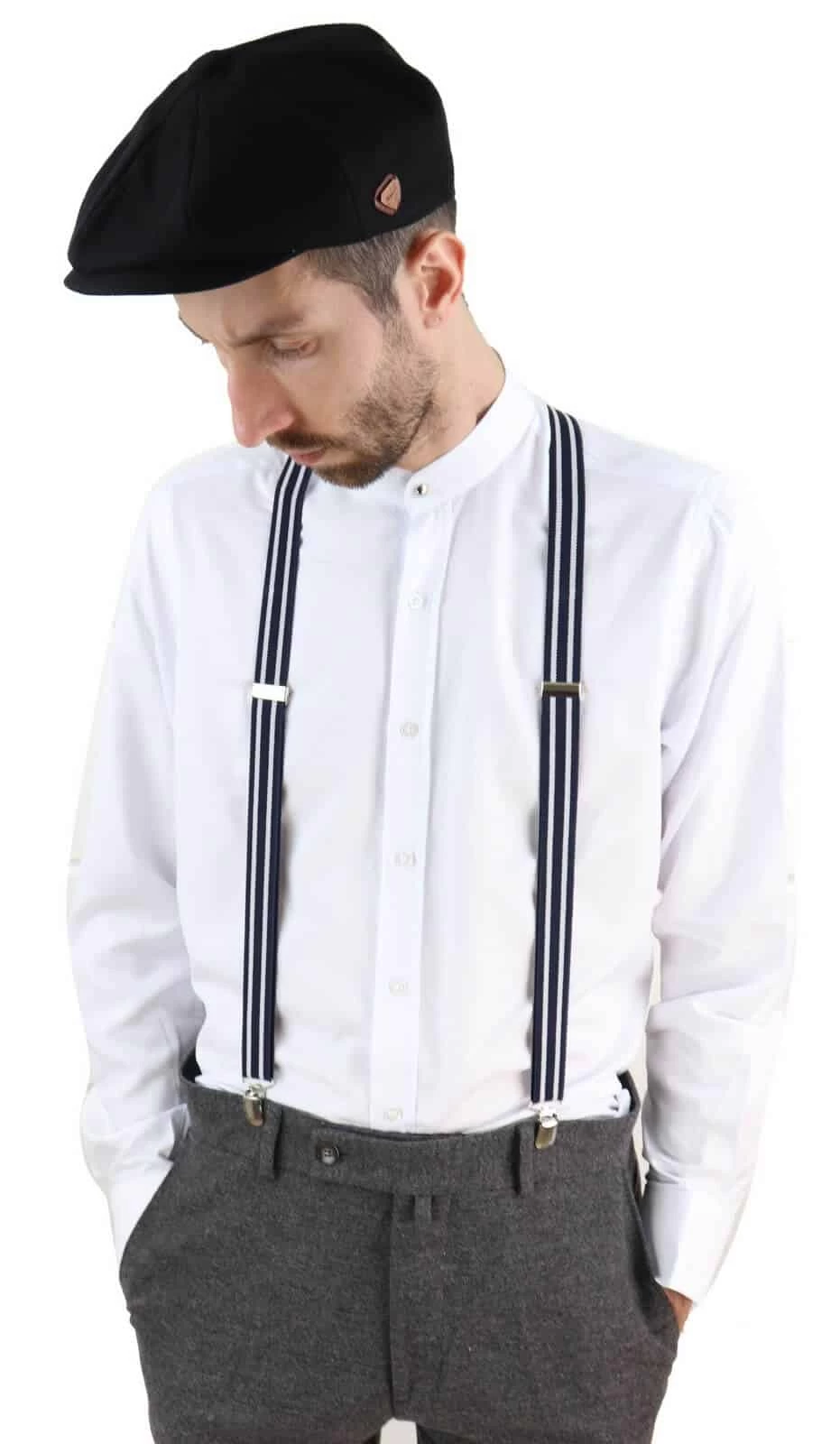 Mens Stripe Classic Trouser Suspenders - Image 8