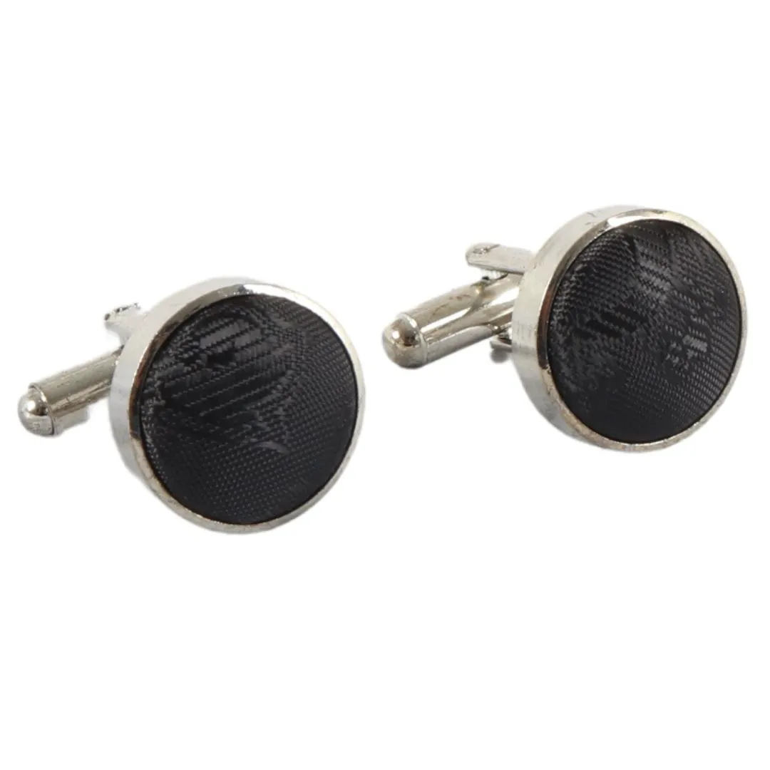 Men’s Black Bow Tie Pocket Square Cuff Links Gift Set - Image 3