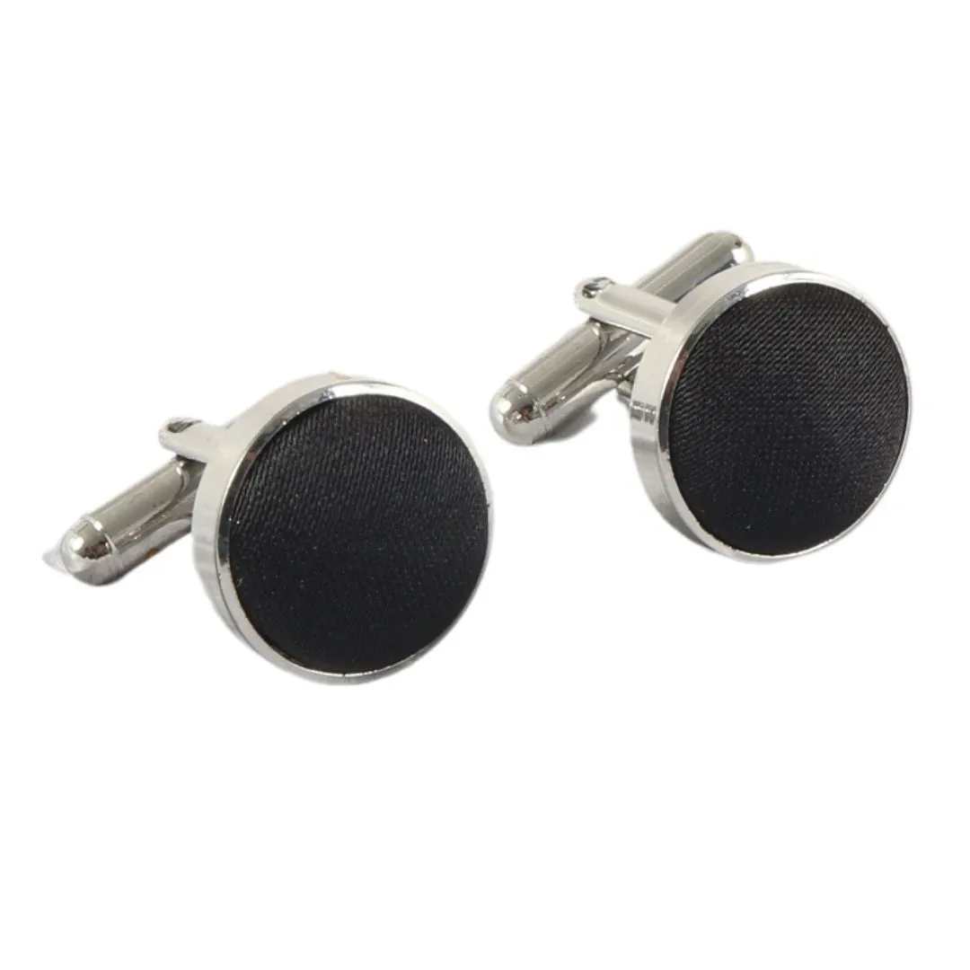 Men’s Bow Tie Pocket Square Cuff Links Gift Set Black Color - Image 3