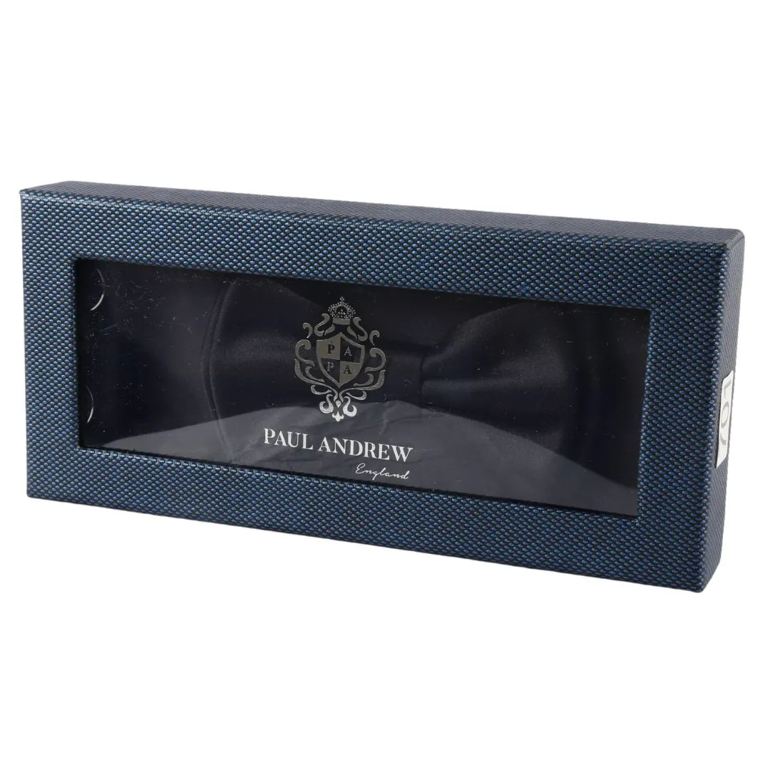 Men’s Bow Tie Pocket Square Cuff Links Gift Set Black Color - Image 4