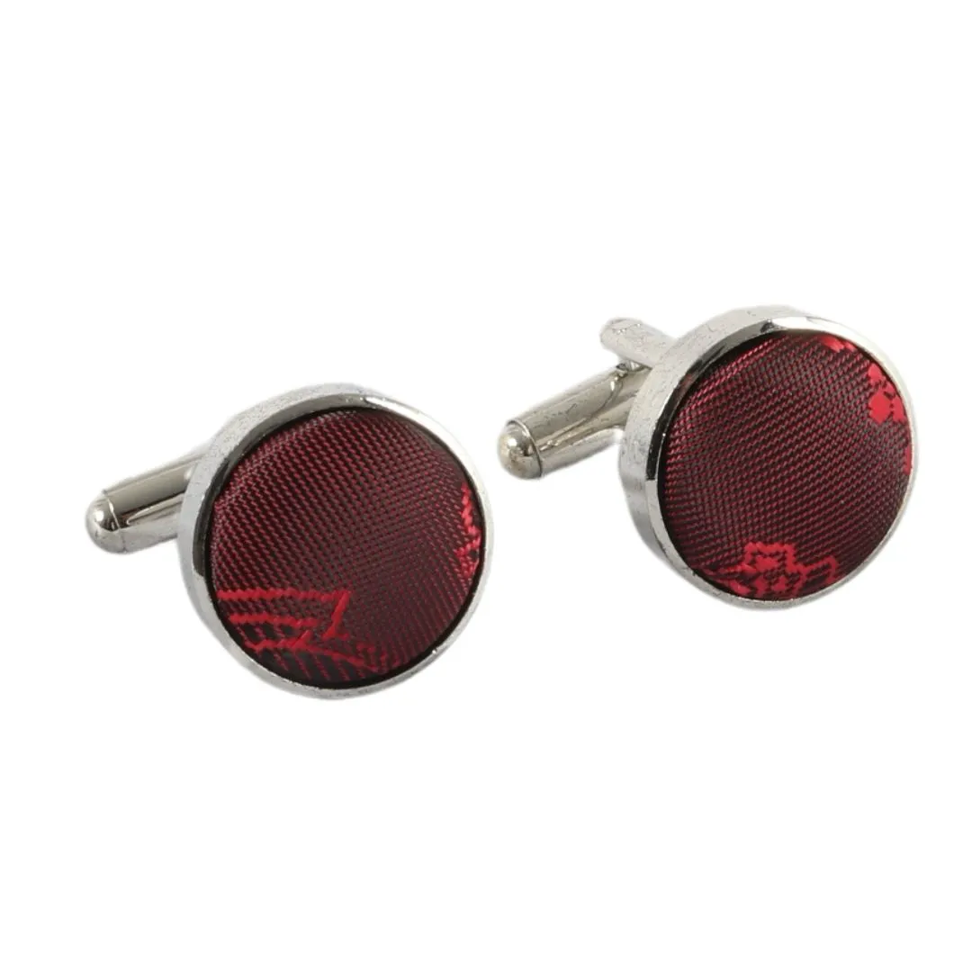 Men’s Wine Bow Tie Pocket Square Cuff Links Gift Set - Image 4