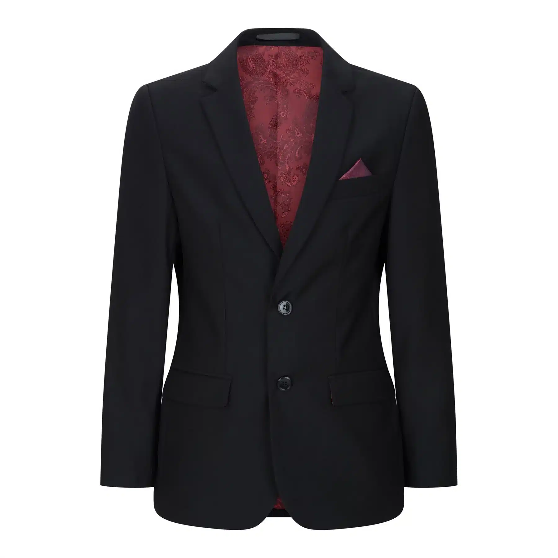 Boys 3 Piece Black Tailored Fit Complete Suit Classic Wedding Mourning Funeral - Image 3