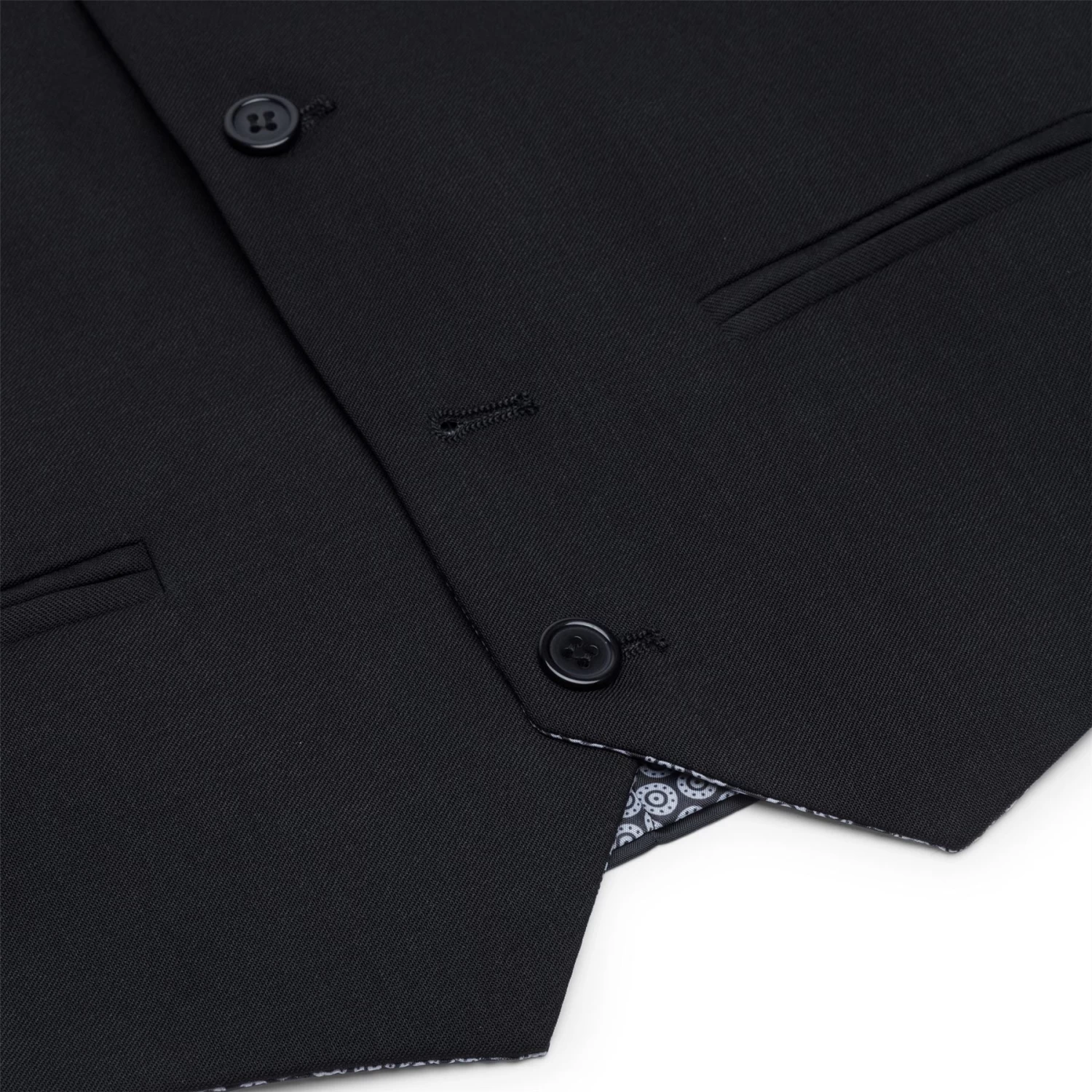 Boys 3 Piece Black Tailored Fit Complete Suit Classic Wedding Mourning Funeral - Image 9