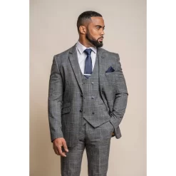 Power – Men’s Grey Check Slim Fit Blazer