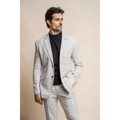 Radika – Men’s Light Grey Check Blazer
