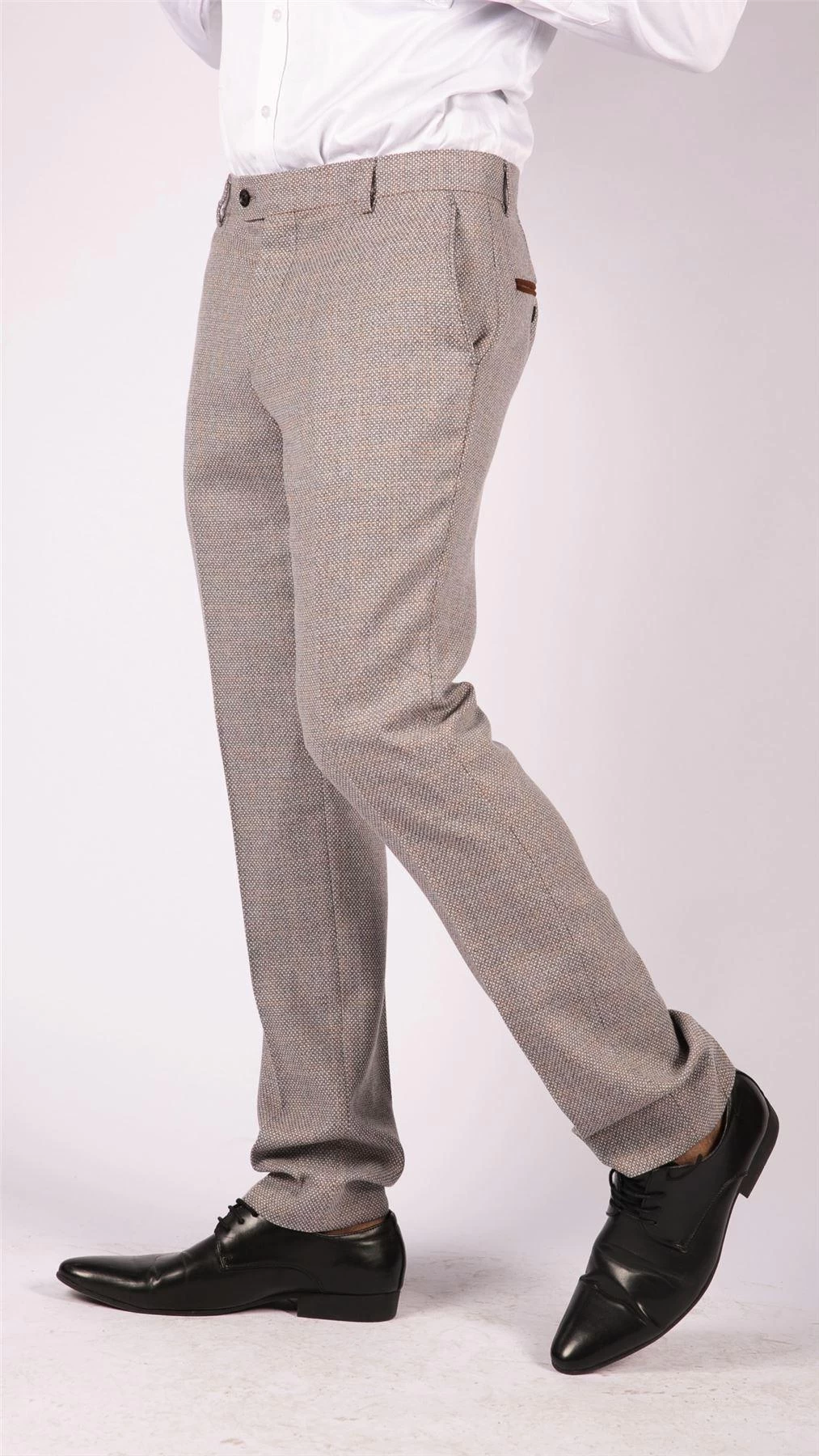 Ralph – Men’s Cream Tweed Trousers - Image 4